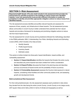 SECTION 3- Risk Assessment