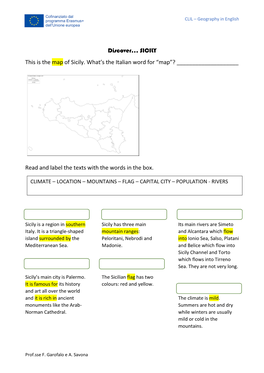 Discover… SICILY This Is the Map of Sicily. What's the Italian Word For