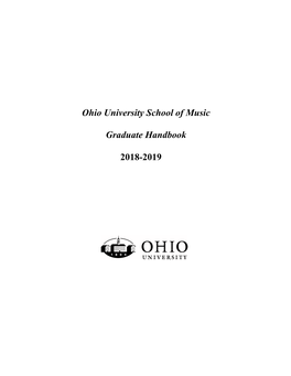 Ohio University School of Music Graduate Handbook 2018-2019