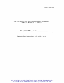 Original Title Page CMA CGM/COSCO SHIPPING VESSEL