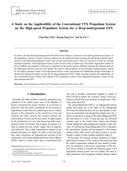 A Study on the Applicability of the Conventional TTX Propulsion System on the High-Speed Propulsion System for a Deep-Underground GTX