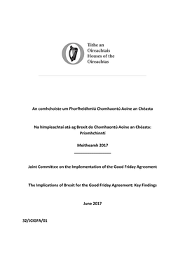 The Implications of Brexit for the Good Friday Agreement: Key Findings