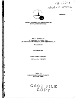 Final Report of a Feasibility Study for an Advanced Avionics Flight Test Aircraft