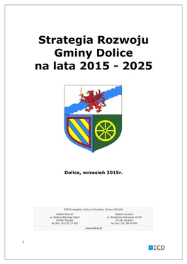 Strategia Rozwoju Gminy Dolice Na Lata 2015 - 2025