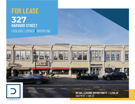 327 for Lease Harvard Street