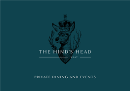 Private Dining and Events About the Hind’S Head