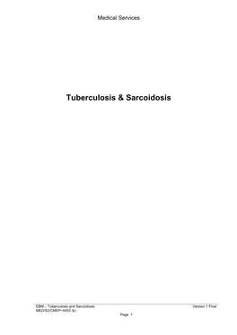 Tuberculosis & Sarcoidosis