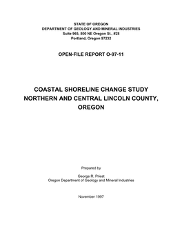 Coastal Shoreline Change Study: Northern and Central Lincoln