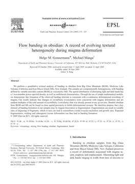 Flow Banding in Obsidian: a Record of Evolving Textural Heterogeneity During Magma Deformation