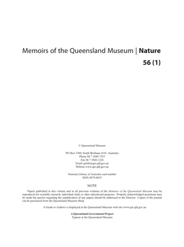 Memoirs of the Queensland Museum (ISSN 0079-8835)