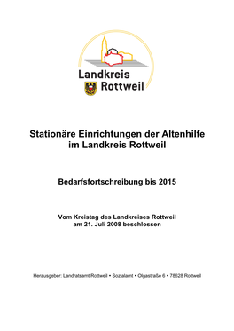 Stationäre Einrichtungen Der Altenhilfe Im Landkreis Rottweil