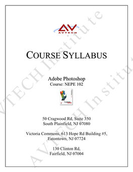 Course Syllabus Adobe Photoshop