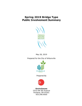 Spring 2019 Bridge Type Public Involvement Summary