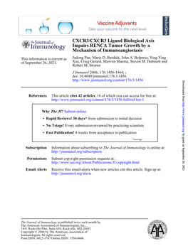 Mechanism of Immunoangiostasis Impairs RENCA Tumor Growth by A