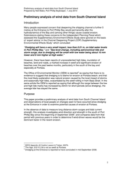 Preliminary Analysis of Wind Data from South Channel Island Introduction
