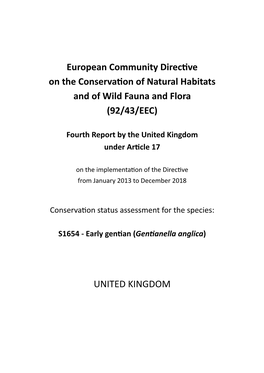 Early Gentian (Gentianella Anglica) - Sample Survey of Sites in England - 2017