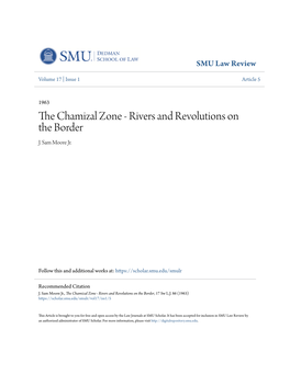 The Chamizal Zone - Rivers and Revolutions on the Border, 17 Sw L.J