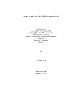 A Dissertation Submitted to the Faculty of the Graduate School of Arts And