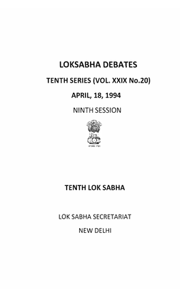 Loksabha Debates Tenth Series (Vol