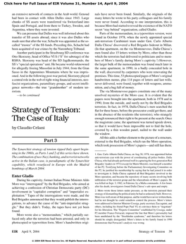 Strategy of Tension: the Case of Italy