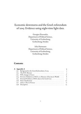 Economic Downturns and the Greek Referendum of 2015: Evidence Using Night-Time Light Data