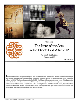 The State of the Arts in the Middle East: Volume IV