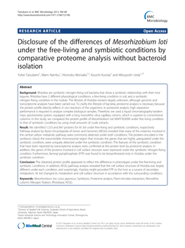 Disclosure of the Differences of Mesorhizobium Loti Under the Free