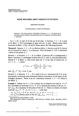 SOME REMARKS ABOUT ROSEN's FUNCTIONS C-Dense in the Graph