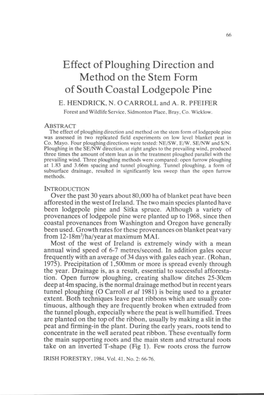 Effect of Ploughing Direction and Method on the Stem Form of South Coastal Lodgepole Pine E