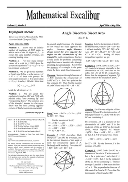 Angle Bisectors Bisect Arcs Below Was the Find Round of the 36Th