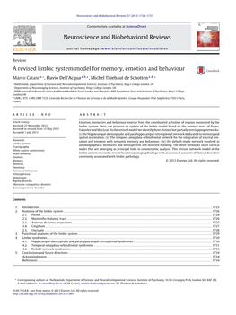 A Revised Limbic System Model for Memory, Emotion and Behaviour