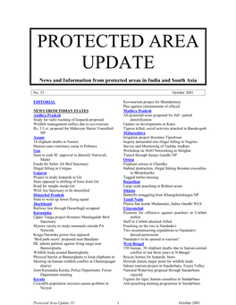 Protected Area Update