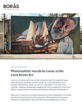 Photorealistic Murals by Lonac to No Limit Street Art