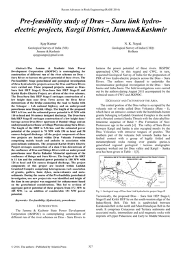 Pre-Feasibility Study of Dras – Suru Link Hydro- Electric Projects, Kargil District, Jammu&Kashmir