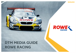 Dtm Media Guide Rowe Racing Table of Contents