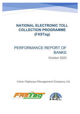 PERFORMANCE REPORT of BANKS October 2020