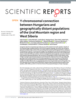 Y-Chromosomal Connection Between Hungarians and Geographically