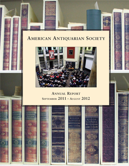 Two Centuries of Collecting at the American Antiquarian Society, in the Fall