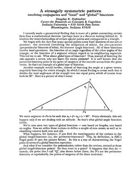 A Strangely Synimetric Pattern Involving Conjugacies and 