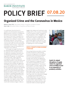 Organized Crime and the Coronavirus in Mexico