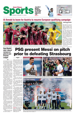 Psg Present Messi on Pitch Prior to Defeating Strasbourg