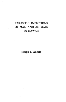 Parasitic Infections of Man and Animals in Hawaii