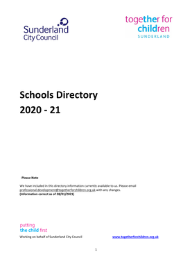 Sunderland School Directory 2020/21