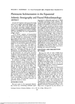 Pleistocene Sedimentation in the Equatorial Atlantic