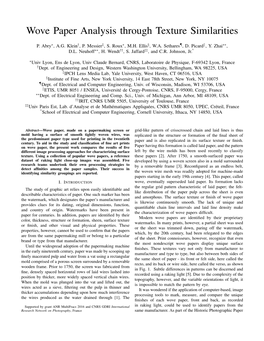 Wove Paper Analysis Through Texture Similarities