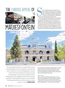 Matjiesfontein’S Imperial Charm, Its Karoo Simplicity and Its Many Tales