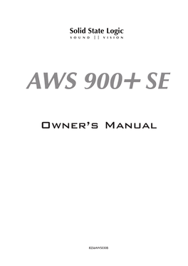 AWS 900+ SE Owner's Manual