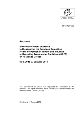 Response of the Government of Greece to the Report of The