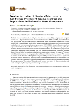 Neutron Activation of Structural Materials of a Dry Storage System for Spent Nuclear Fuel and Implications for Radioactive Waste Management