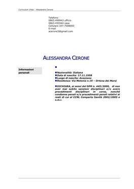 CURRICULUM Alessandra Cerone 3 Nov 15